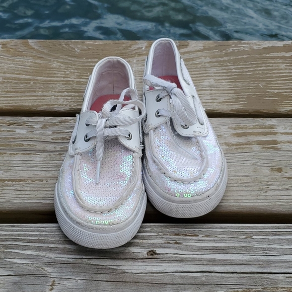Sperry Top-Sider Bahama White Iridescent-Girls Size 13.5Y - Picture 2 of 10